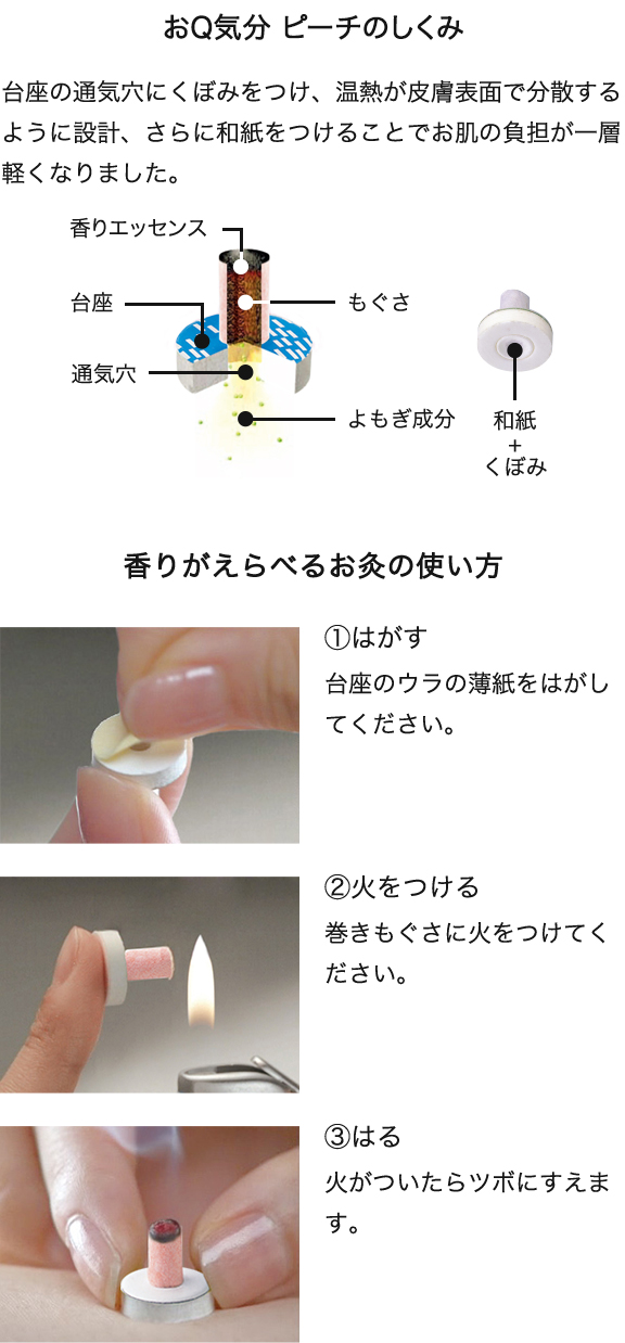 香りがえらべるお灸 おQ気分 ピーチ